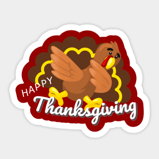 funny thanksgiving dabbing turkey Sticker